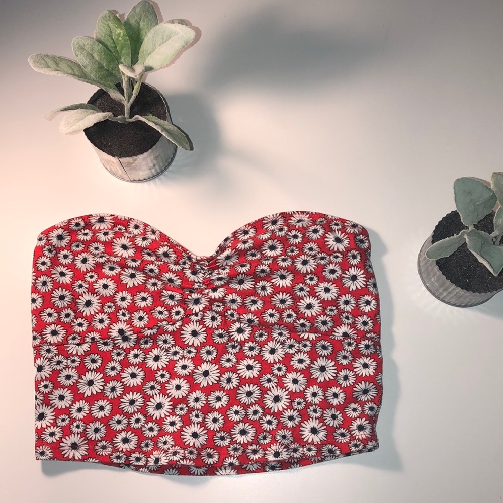 Red Tub Top with flowers
